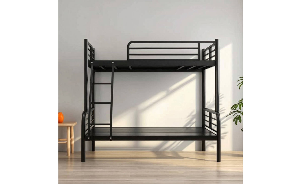 Space-Saving Double-Deck Bed Frame Heavy Duty Metal Bunk Bed Compact Furniture Long-Lasting for Dorm Room