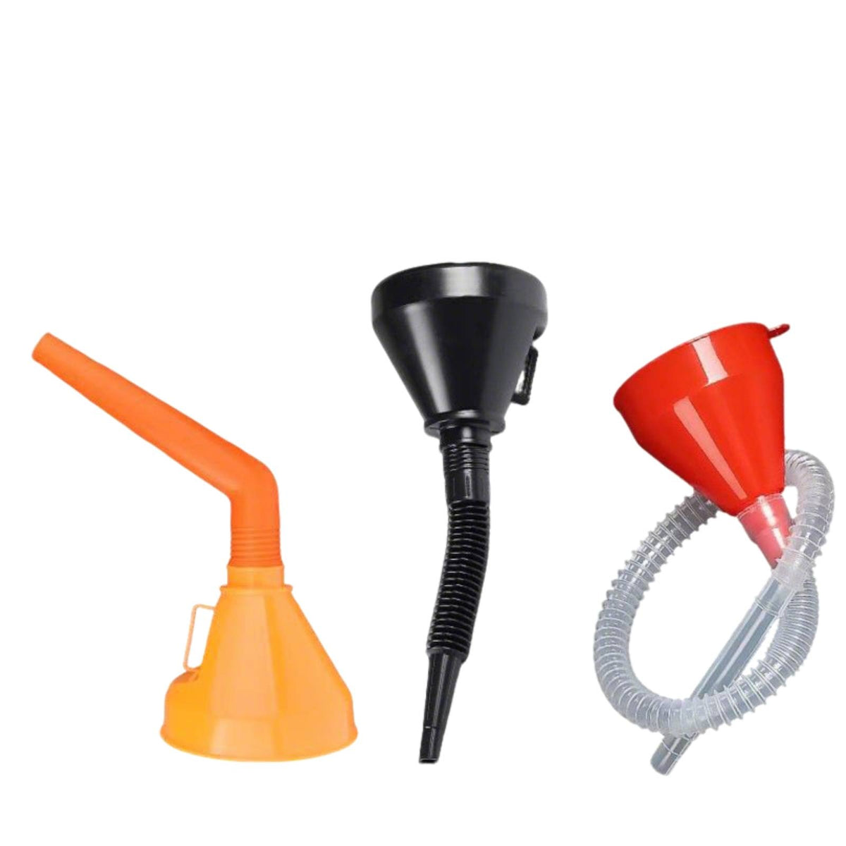 3 Pieces Plastic Funnel Set Rigid Refueling Funnel Funnels Wide-Mouth Space-Saving for DIYers, Garage