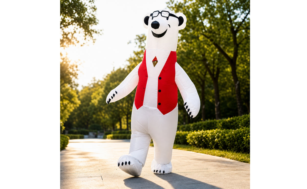 Inflatable White Bear Suit Oversized White Bear Costume Funny Inflatable Costume for Adults, Parties, Cosplay