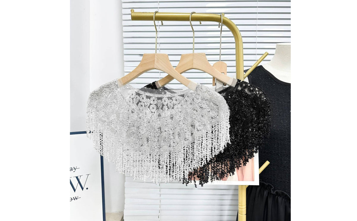Lace Mesh Capelet for Summer Bride, Geometric Pattern, Polyester, Fashion Style
