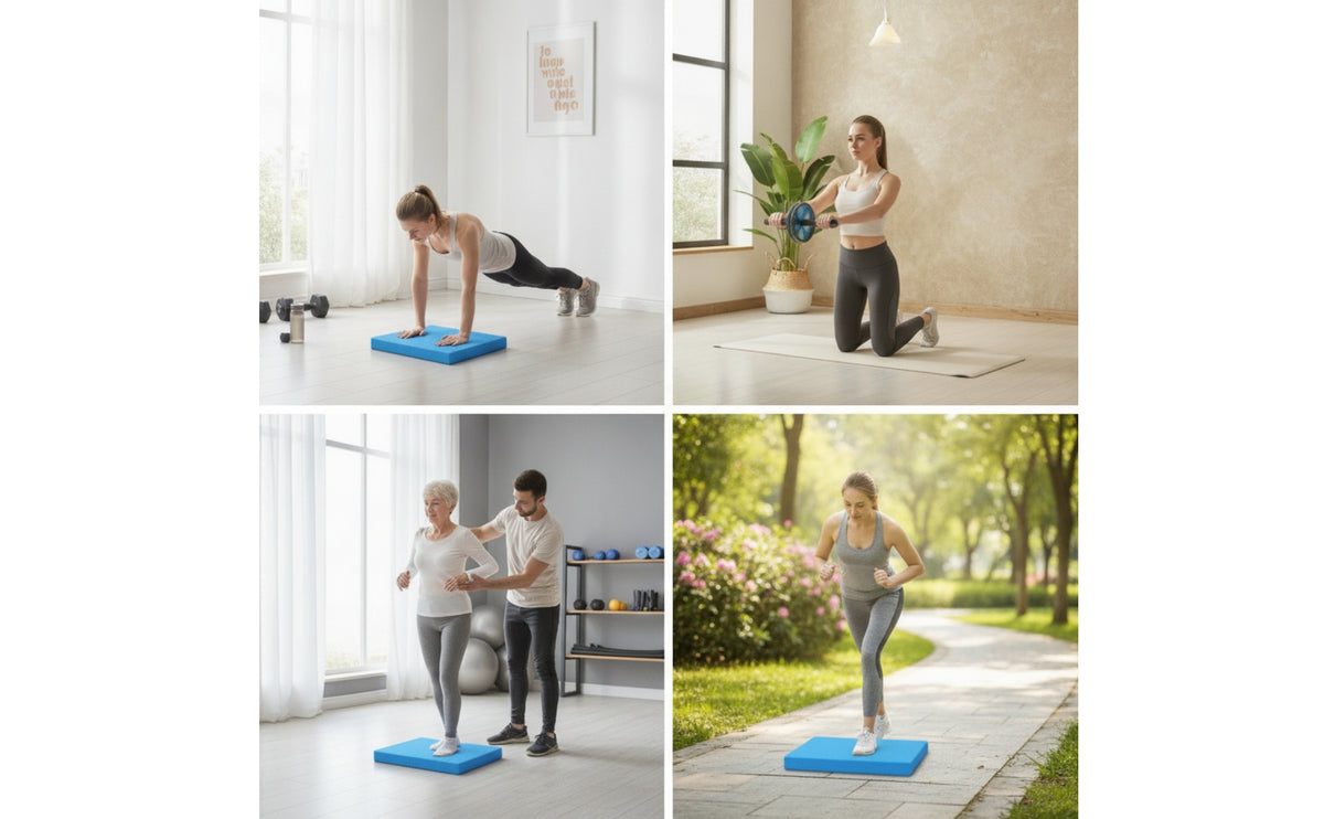 Thick Foam Balance Pad Slip-Resistant Balance Pad with Textured Surface Cushioned High-Density for Rehabilitation Patients, Athletes, Home Workouts, Stretching Practice