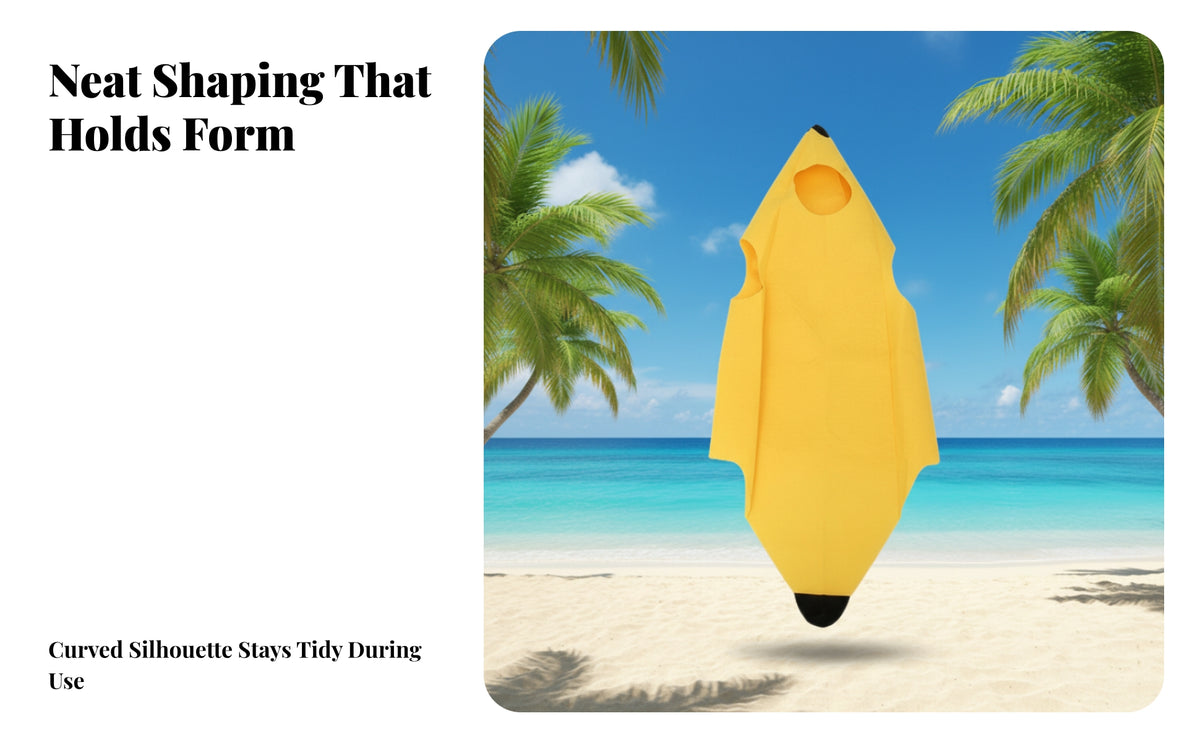 Eye-Catching Banana Costume Funny Banana Suit Bright Yellow Pullover Costume Recognizable for Adults, Halloween, Carnival, Cosplay