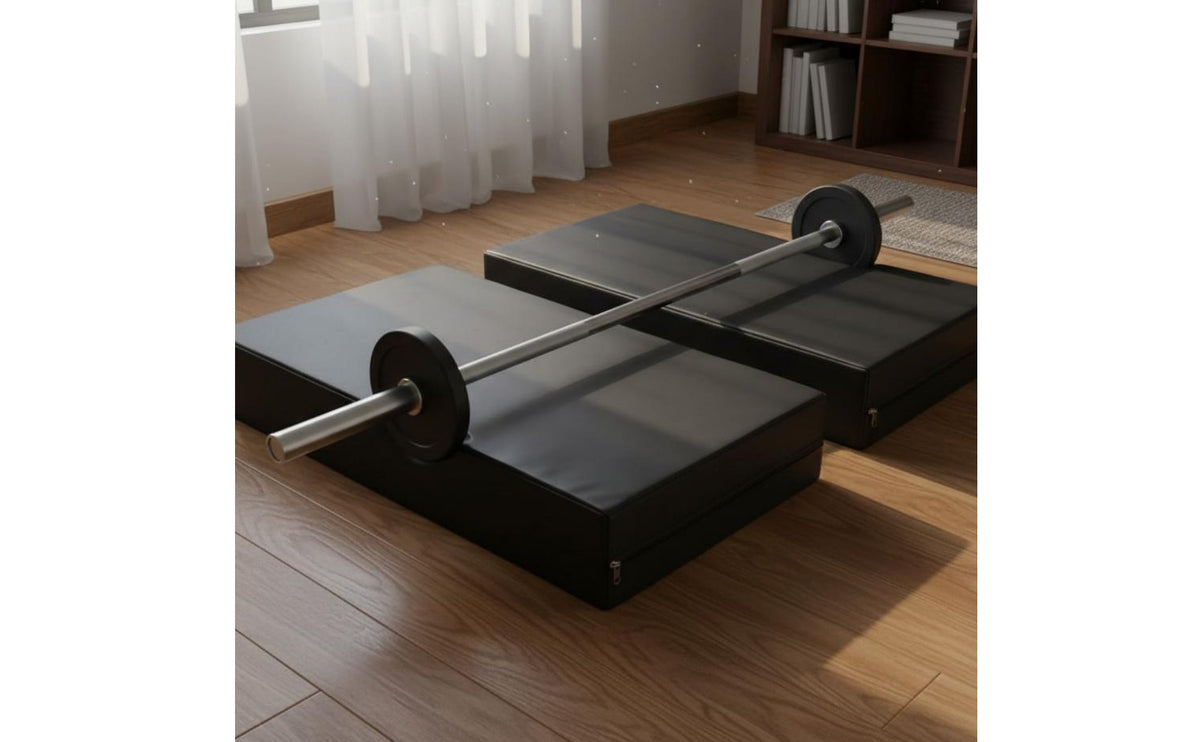 2 Pieces High Density Barbell Drop Pad Long-Lasting Weightlifting Crash Cushion Tear-Resistant Cover Weightlifting Drop Pad Portable for High-Intensity Functional Training Athletes