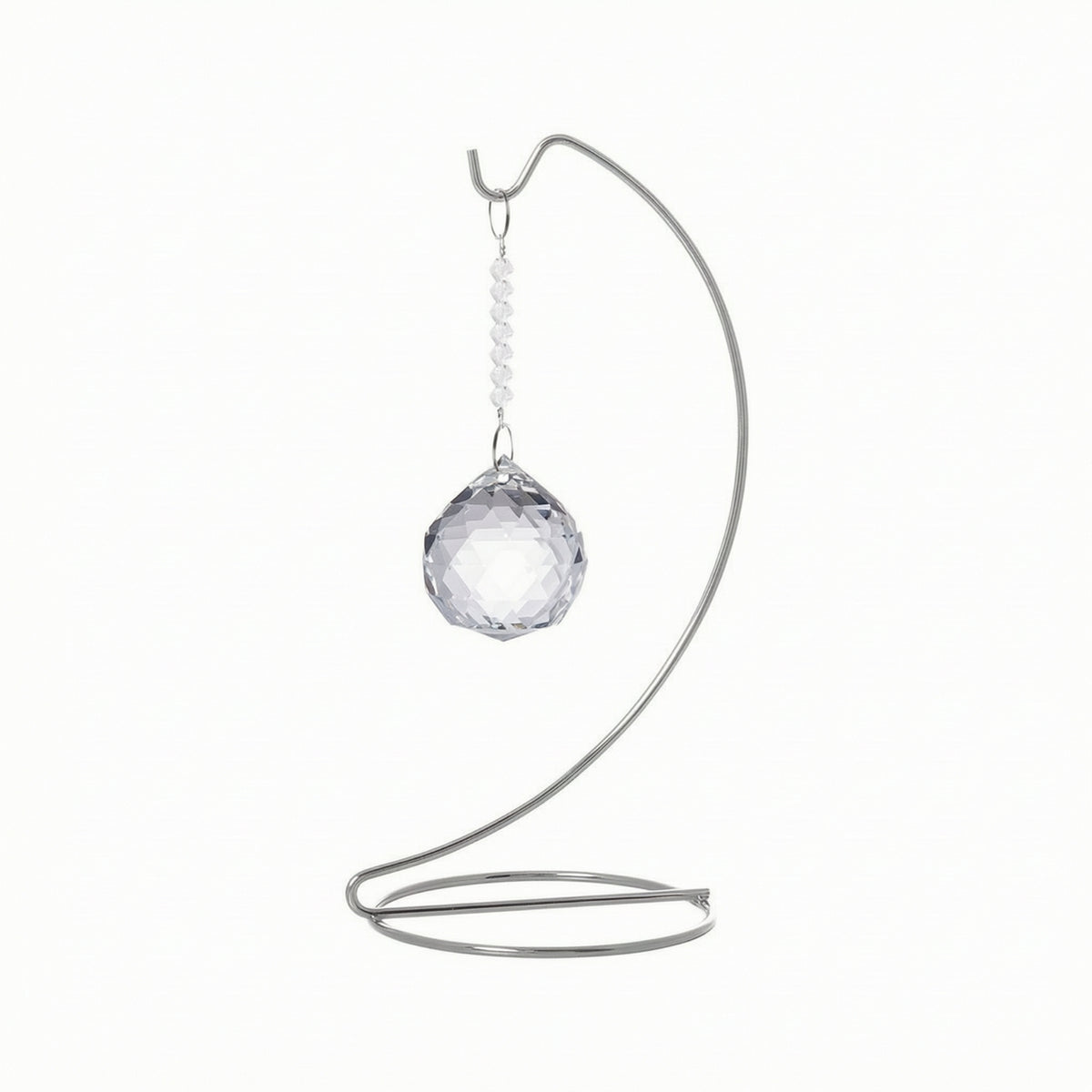Metal Ornament Stand with Crystal Decorative Tabletop Hanger with Crystal Ornament Display Stand with Round Base Stable Sleek