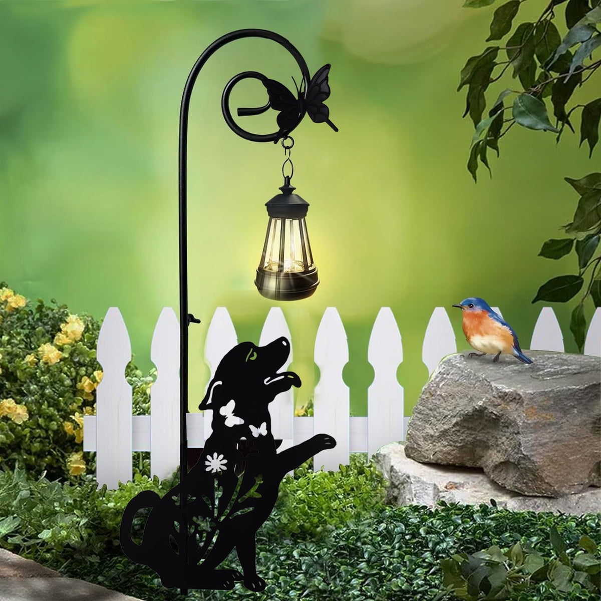 Solar Cat Silhouette Garden Light