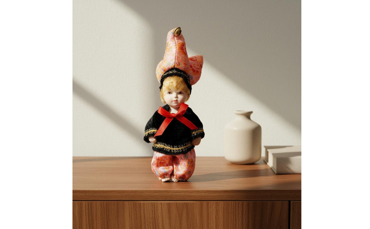 Handicraft Italian Triangle Doll Good Luck Charm Ceramic Clown Figurine for Friends