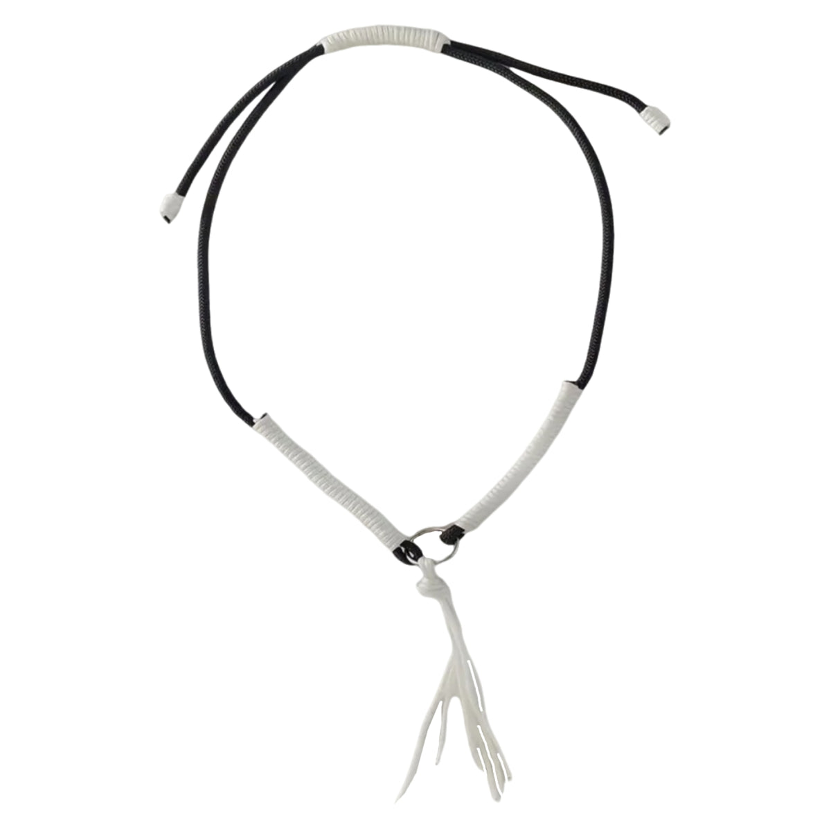 Handwoven Adjustable Horse Neck Rope Black and White Woven Horse Neck Rope Tassel Cord Equestrian Gear for Training, Horseback Riding
