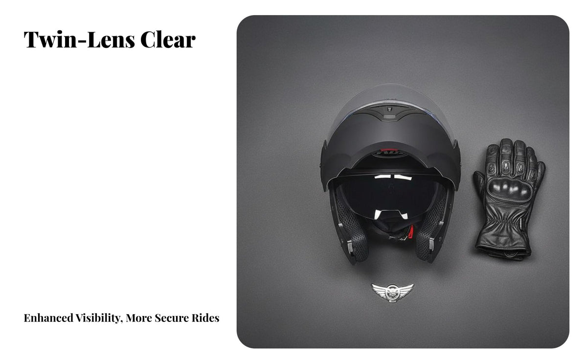 Modular High-Resolution Anti-Fog Lens Flip-up Full Face Helmet Washable Lining Impact-Resistant Headwear for Riders, Winter, Commuting
