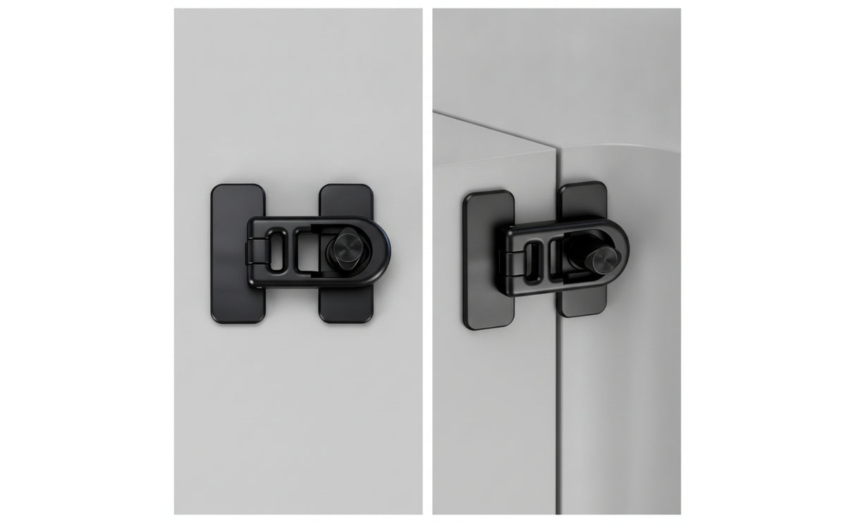 Cabinet Latch with Rotating Buckle Screwless Mounting Child Cabinet Latch Easy to Install Child Lock with for Young Children, Cabinets, Drawers