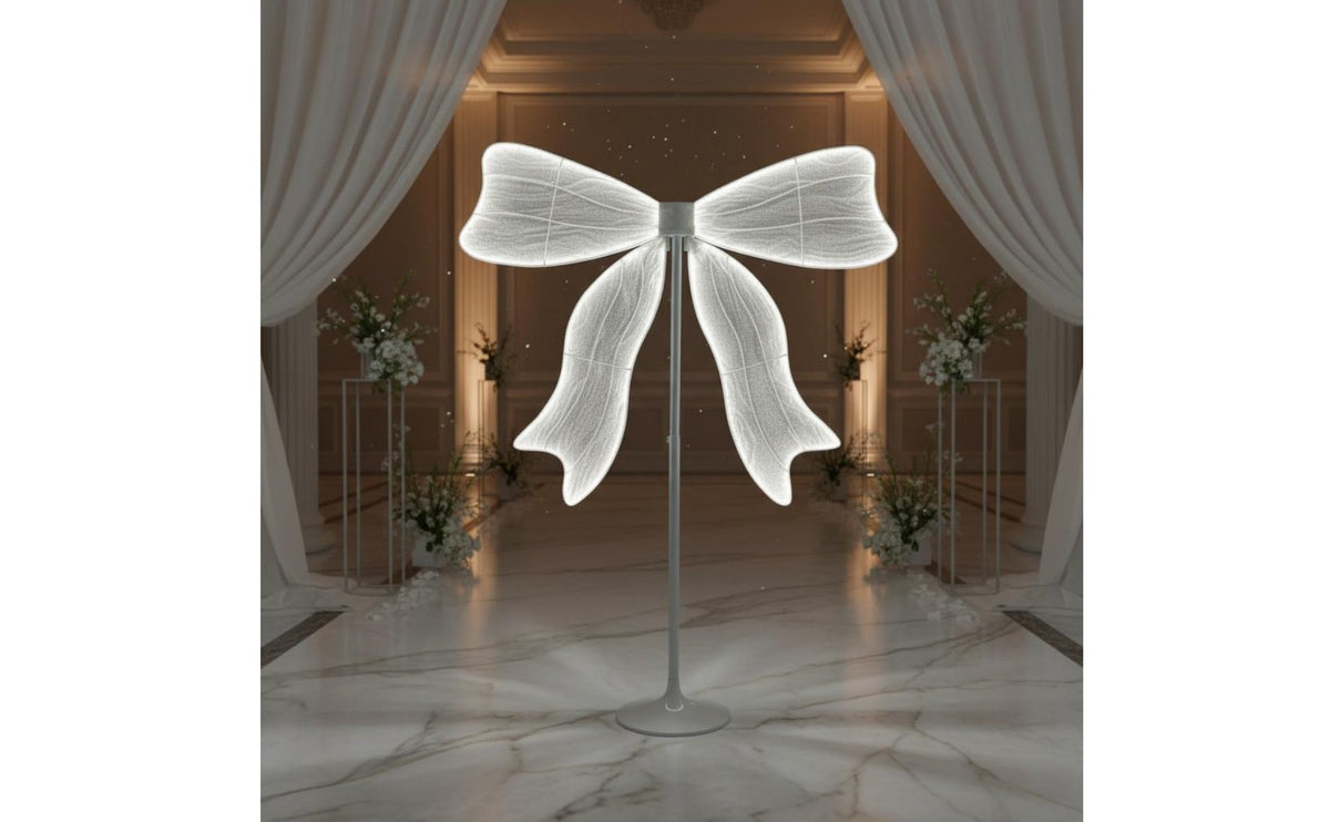Photo Prop LED Bow Decor Mall Decoration Lighted Ornament for Stage