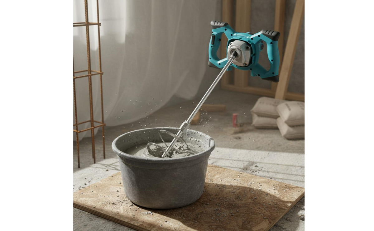 Voltage Adapter Handheld Mortar Mixer Dual Handle Paint Mixer Adjustable Speed Cement Mixing Drill Long-Lasting for Construction