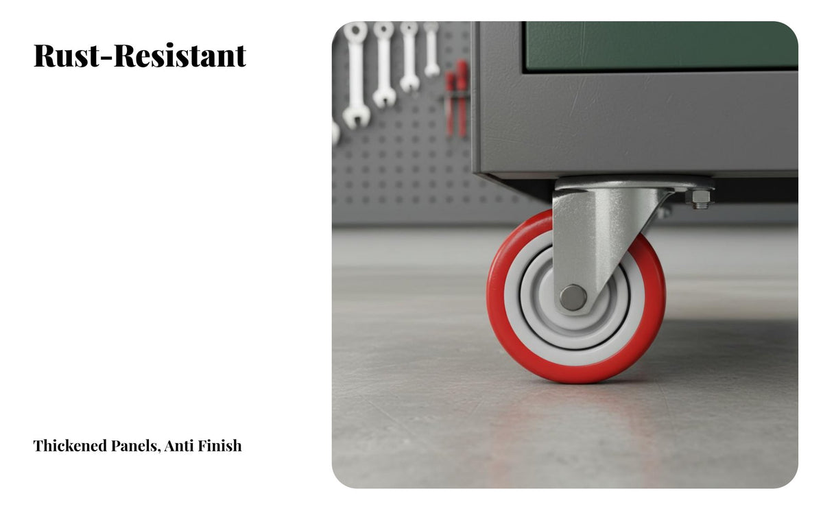 Thickened Steel Construction Heavy Duty Tool Cart on Wheels Effortless Mobility Heavy Duty Tool Cart Long-Lasting Worktop Mobile Workshop Trolley Ball-Bearing Drawer Slides for Mechanics, Professionals, DIY Enthusiasts