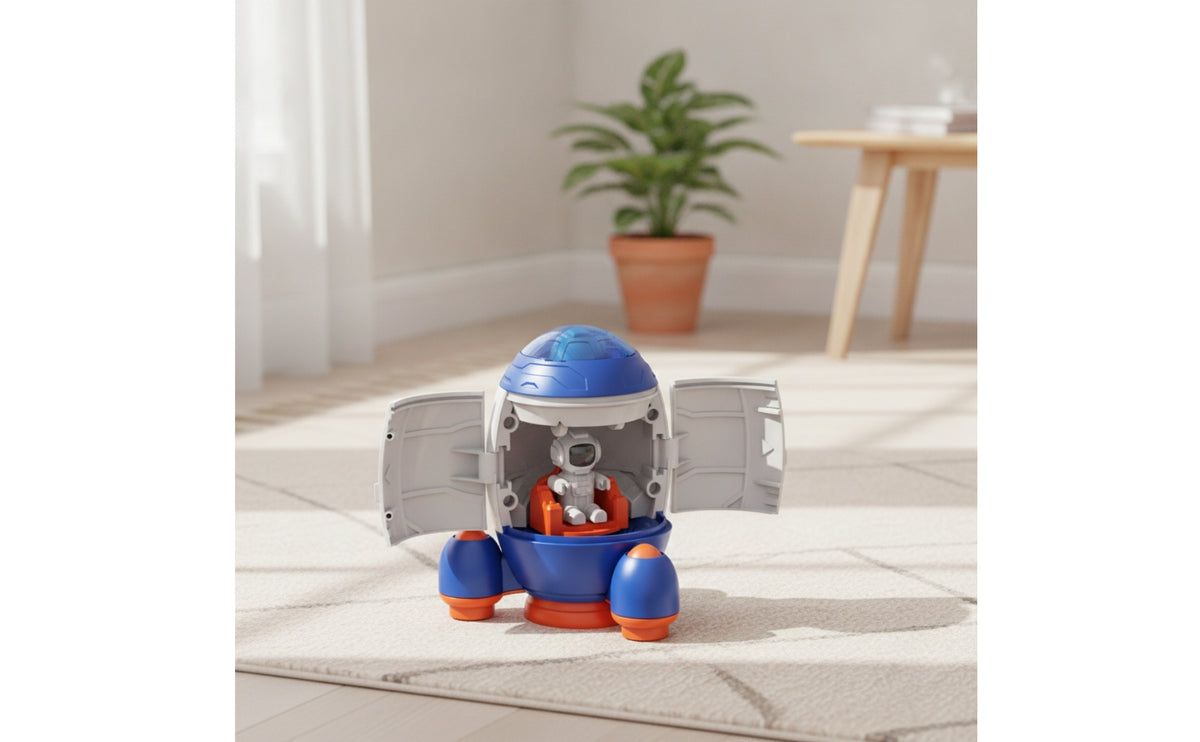 Interactive Spacecraft with Astronaut Figure Hands-on Spacecraft Ship with Astronaut Child-Friendly Vehicle Safe for Children