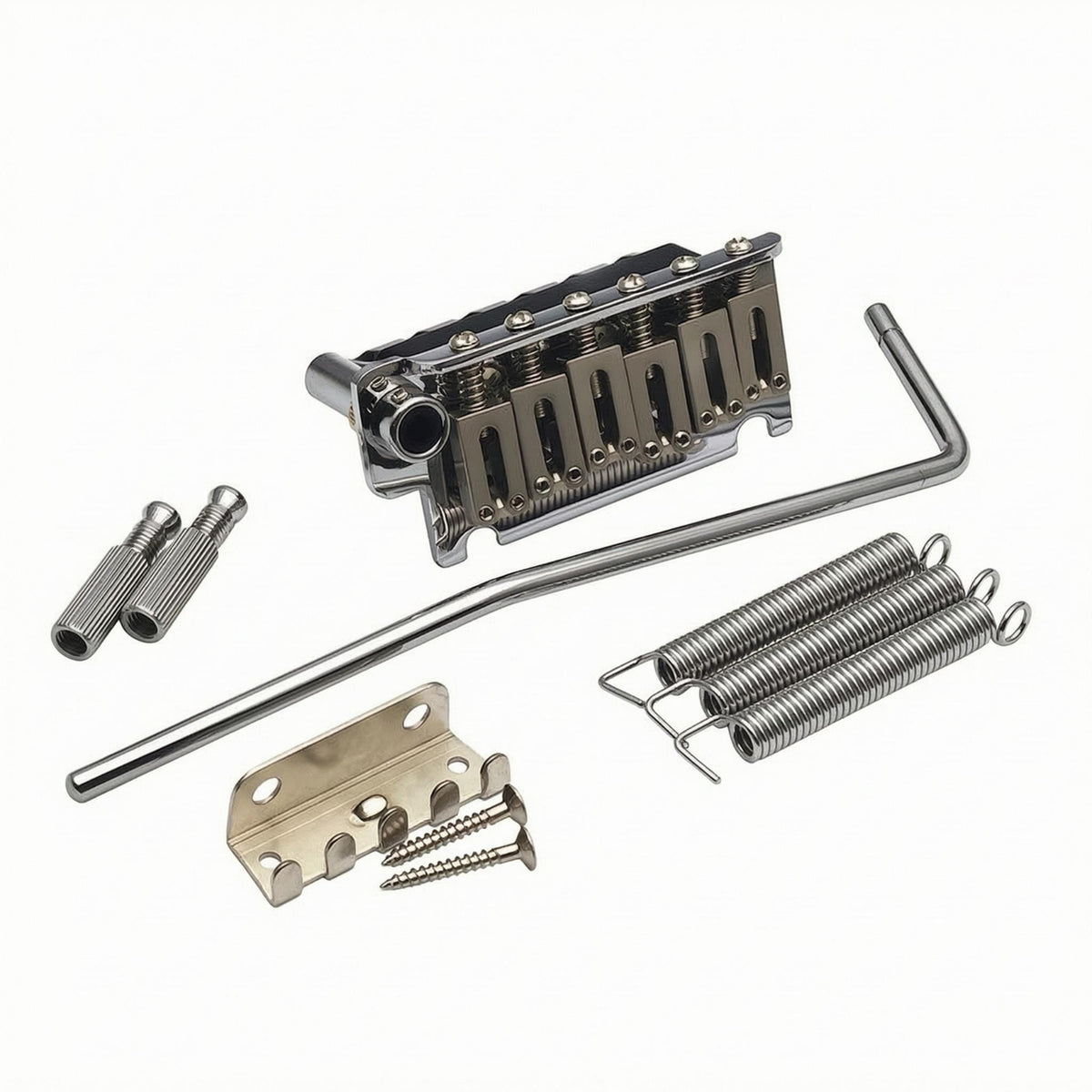 Double Locking Tremolo Bridge Silver Finish Double -Locking Tremolo System Style Bridge Stable Tuning