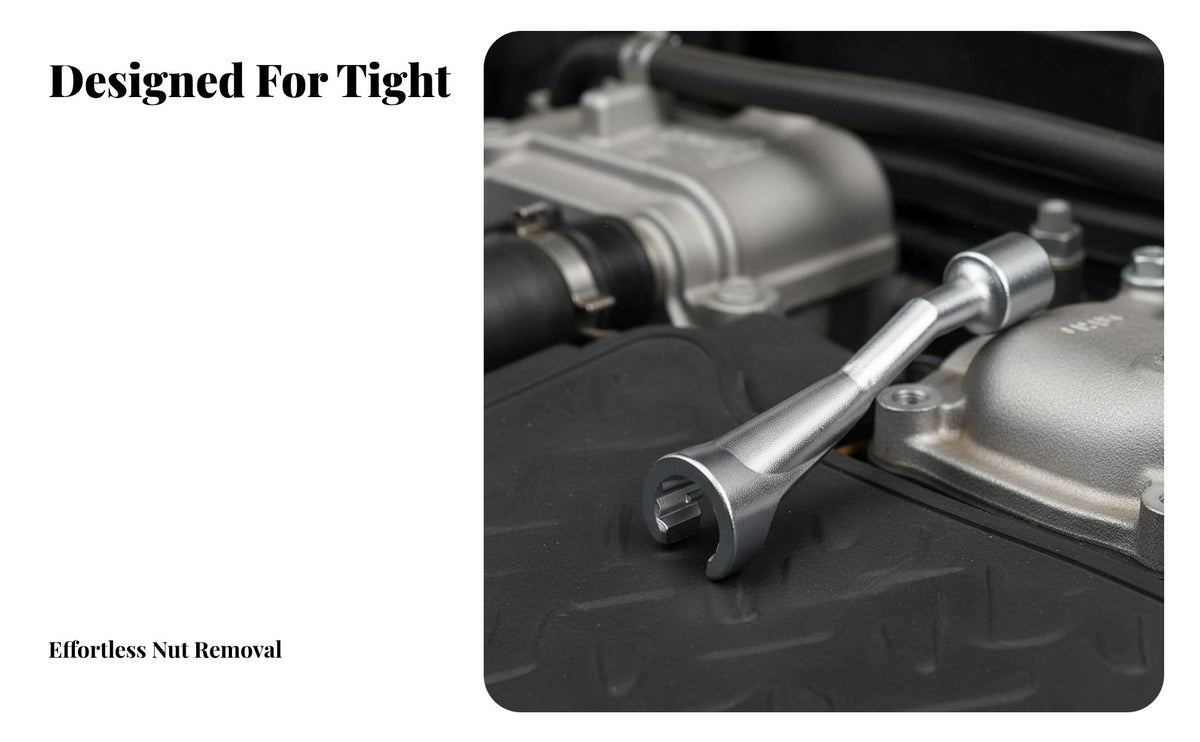 Chrome Molybdenum Steel Fuel Injector Line Socket Set Heavy Duty Injector Line Wrench Set Wide Application for Mechanics