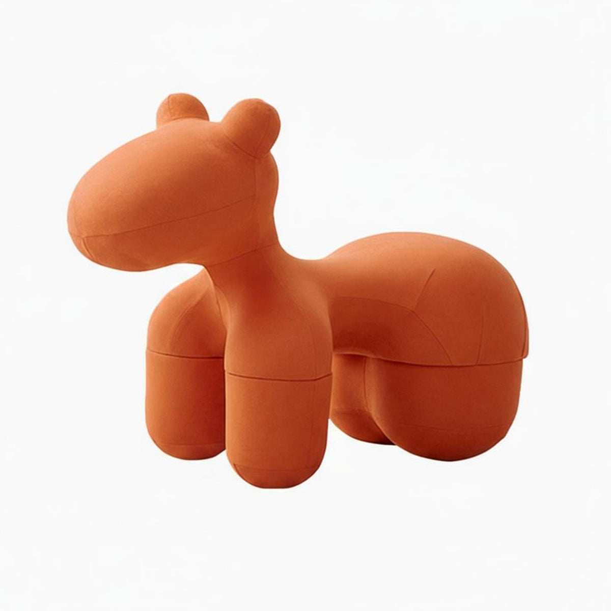 Playful Design Equine-Shaped Ottoman Padded Seat Creature-Shaped Ottoman Soft Covering Room Decor High Load Capacity for Children, Toddlers, Parents, Playroom, Nursery, Bedroom, Retail Display