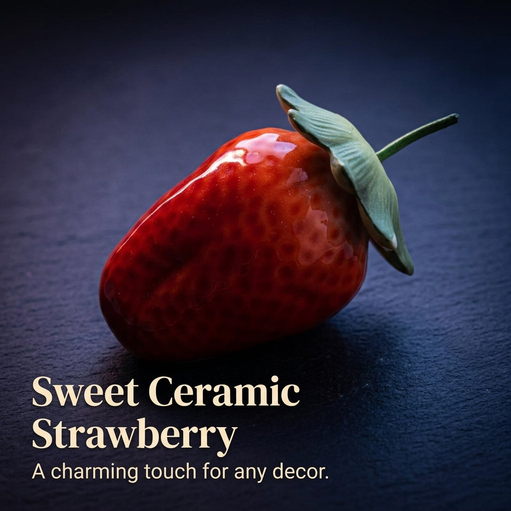 Display Cabinet Ceramic Fruit Figurines with Glazed Porcelain Finish, Realistic Ornaments for Living Room Decoration