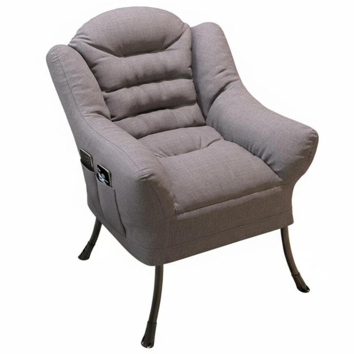 2 Pieces High Backrest Upholstered Armchair with Ottoman Comfortable Upholstered Chair and Ottoman Set Easy Assembly Lounge Seating Removable Cover for Young Adults, Home Workers, Book Lovers, Dorm Room, Bedroom, Balcony, Reading Nook
