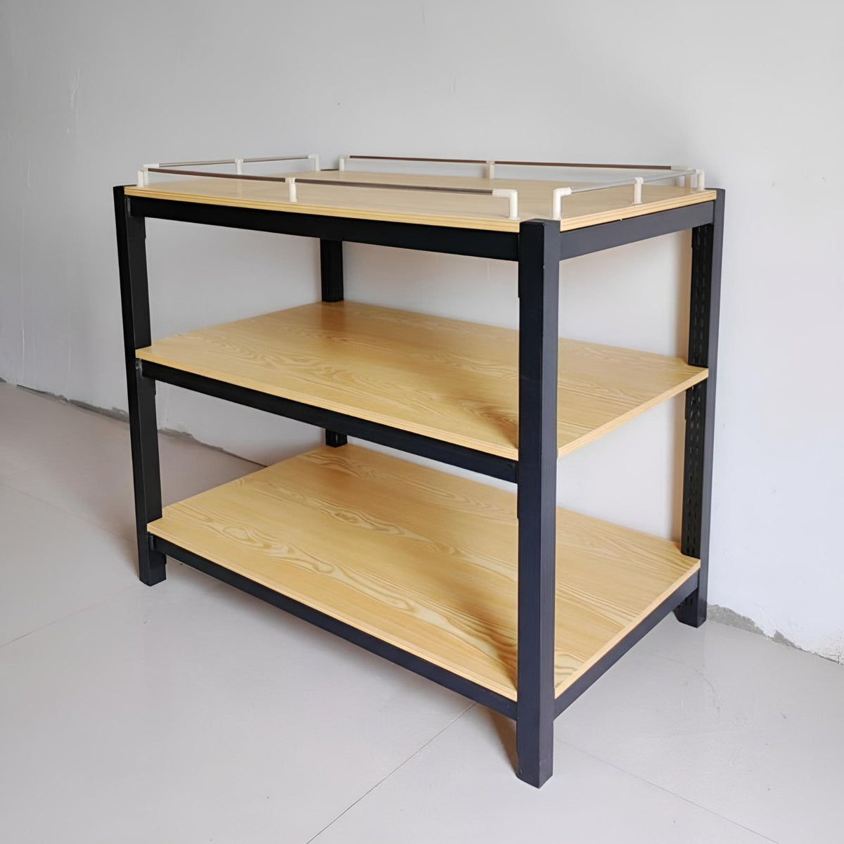 Supermarket Display Rack, Adjustable Metal Stand, Multitier Floor Shelf for Grocery, Beverage, Gift Box, Customizable