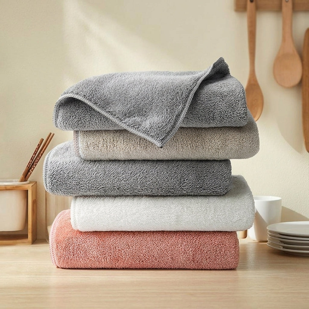 Thickened Cleaning Cloth and Microfibre Cloth, 3 Pack Super Absorbent Cleaning Cloths, Non-Oil for Kitchen, Glass and Car Drying