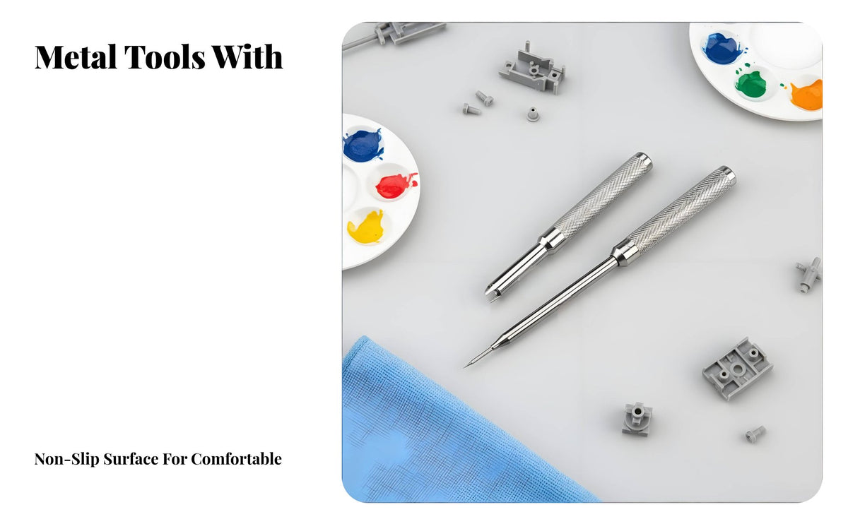2 Pieces Air-Powered Painter Maintenance Tool Kit Stainless Steel Air-Powered Painter Cleaning Repair Kit Nylon Bristles Nozzle Cleaning Set