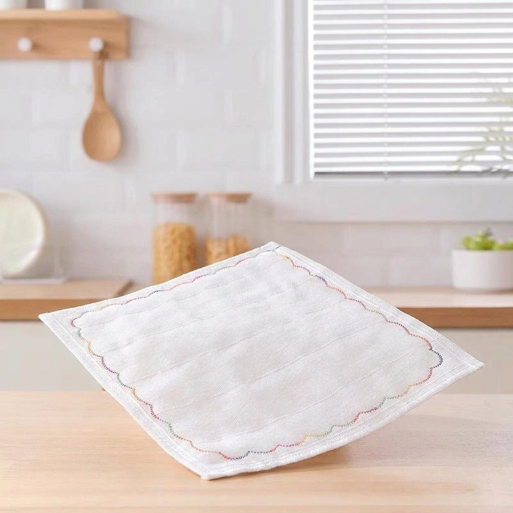 Striped Microfibre Cloth and Oil Resistant Dishcloths, Super-Absorbent Microfibre Cloth for Glass, Lint Dishcloths with Locked Border Finish