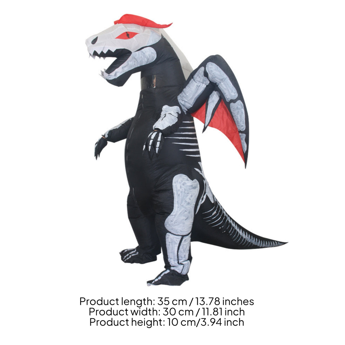 Skeleton Dragon Costume Novelty Skeleton Dragon Suit Oversized Inflatable Costume for Teens