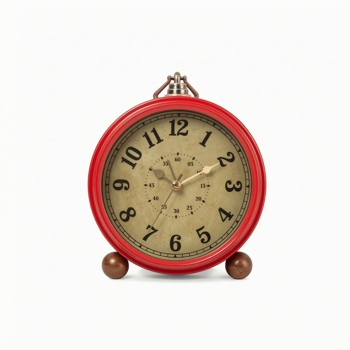 Twin Bell Alarm Clock Compact Metal Alarm Clock with Handle Sturdy for Bedroom