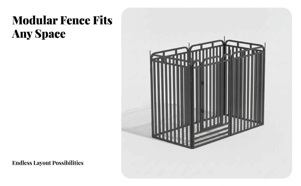 Locking Latch Modular Pet Fence Enclosure Heavy-Duty Metal Pet Enclosure Expandable