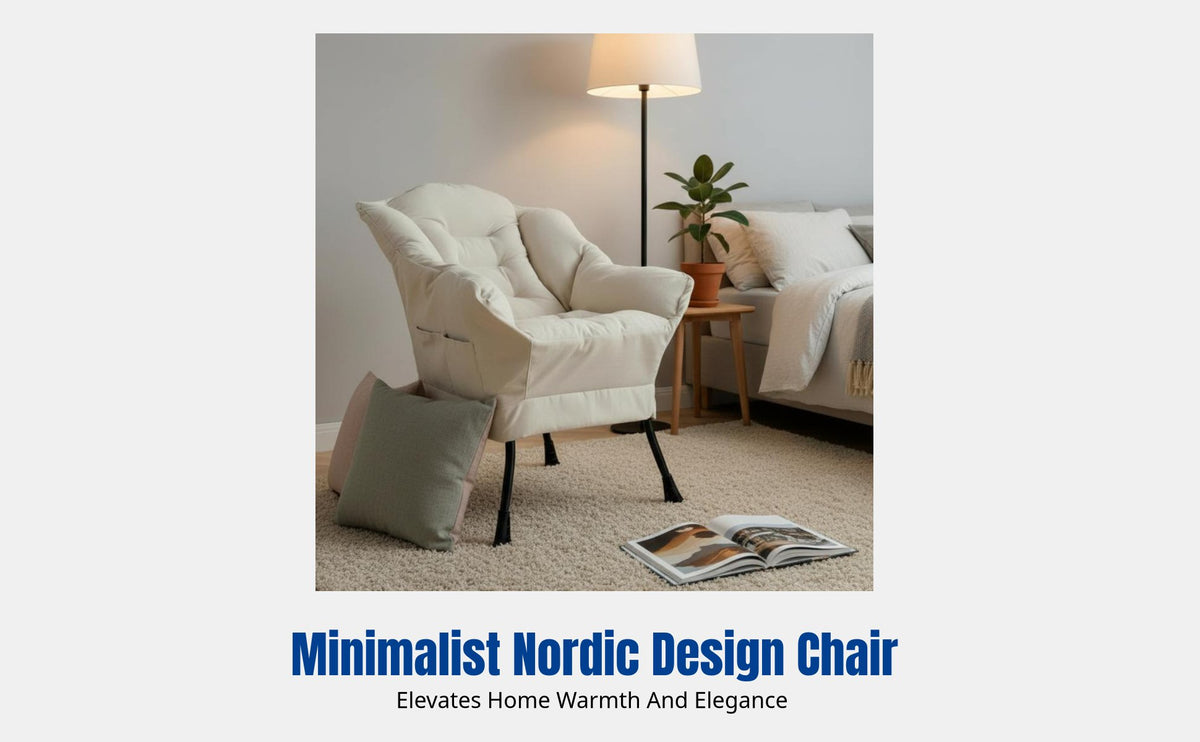 Lazy Sofa Chair, Recliner, Soft Backrest, Modern Minimalist, for Dorm, Bedroom, Balcony