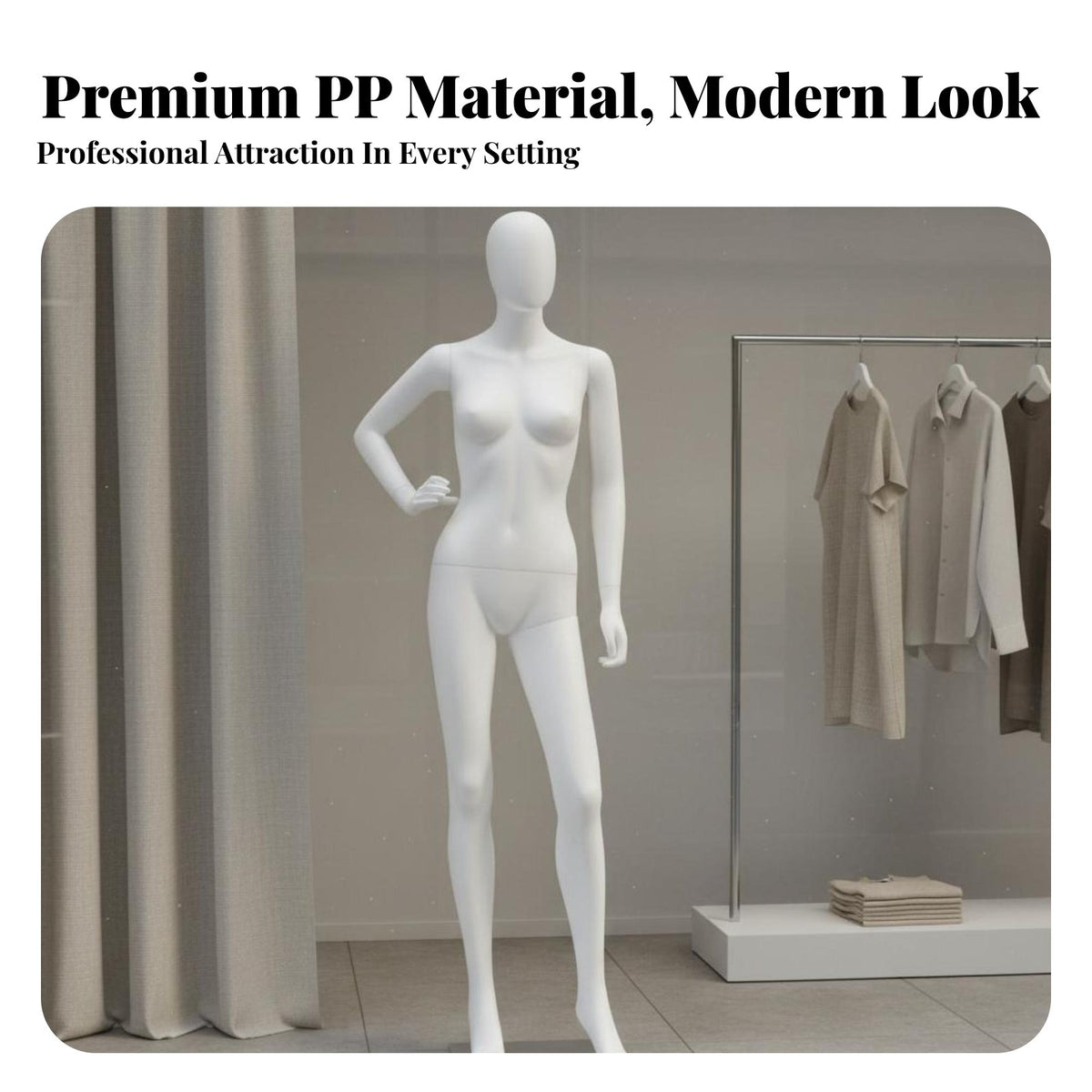 Easy to Assemble Full Body Female Mannequin Stable Metal Base White Display Figure Long-Lasting Lifesize Fashion Model Form Lightweight for Boutique Owners, Visual Merchandisers, Online Sellers, Boutiques, Tailor Shop, Design Studio, Shopping Malls