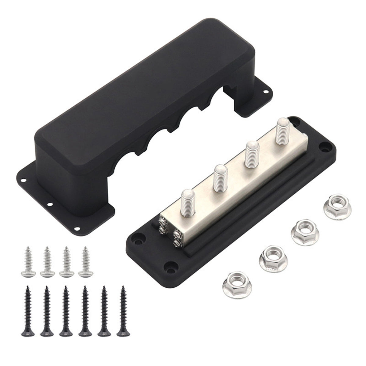 Power Distribution Block with Cover Power Distribution Block Insulated Bus Bar for Systems, Solar Setups, Invert Installations