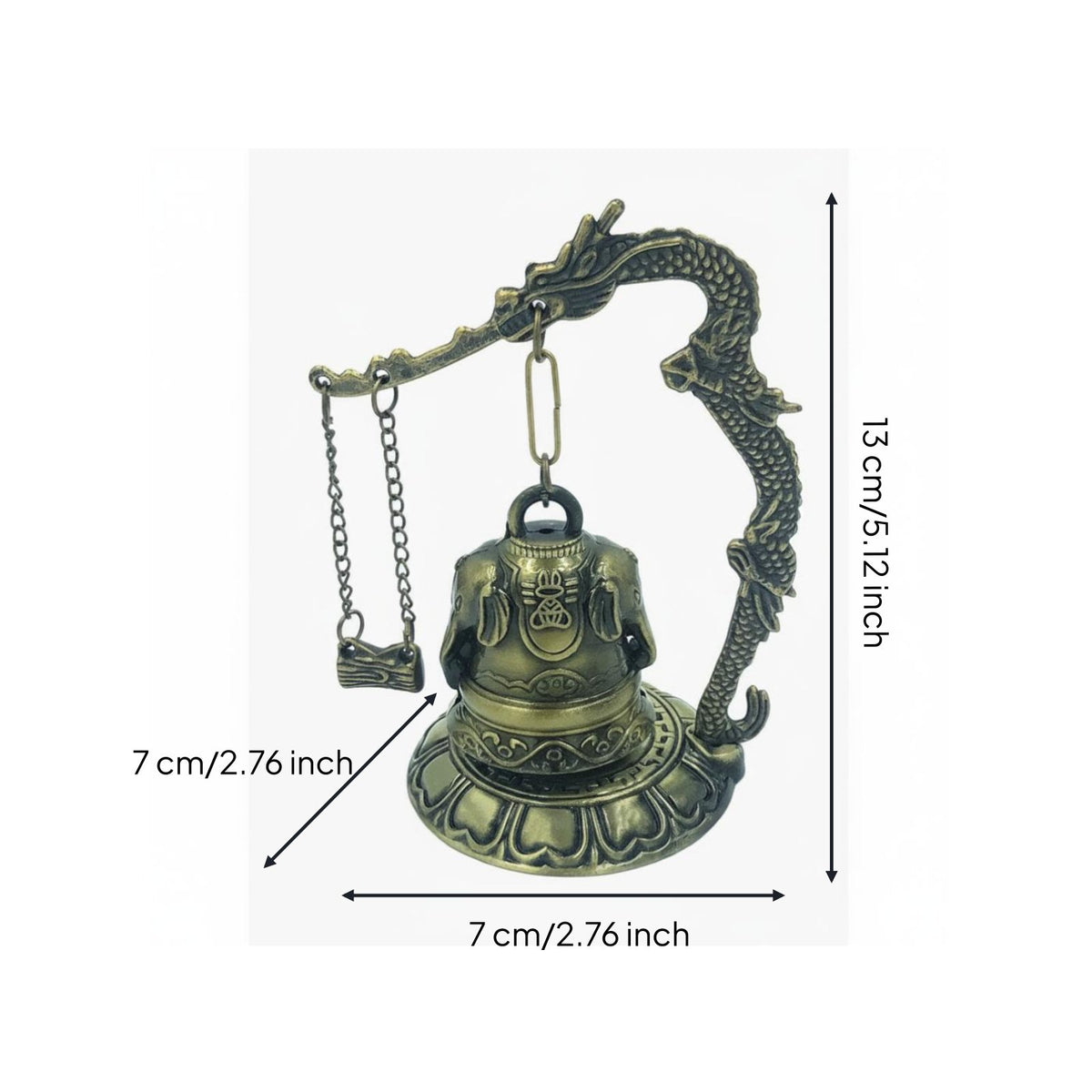 Exquisite Craftsmanship Bronze Dragon Bell Meaningful Gift Antique Bronze Bell for Office