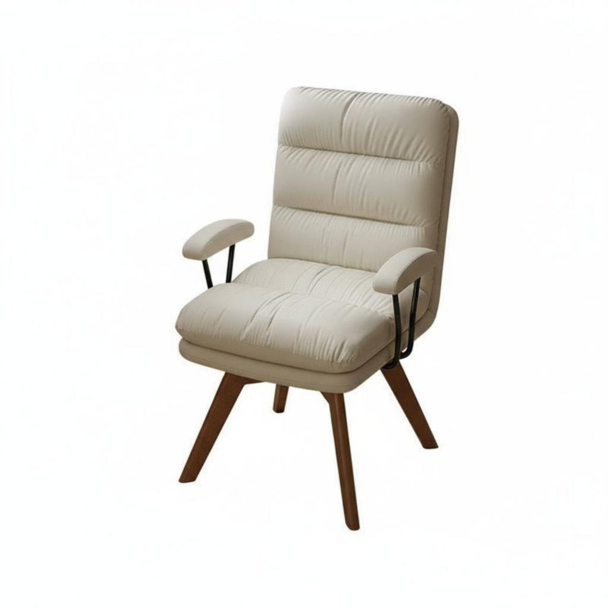 Sofa-Like Comfort Upholstered Swivel Armchair Multi-Use Desk Chair With Armrests Accent Seat Noiseless Rotation for Students, Office Workers, Adults, Study Room, Bedroom