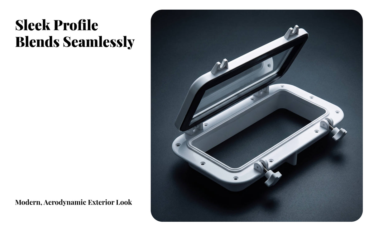 Opening Window with Frame | Secure Locking Knobs, Weather-Resistant Build, Marine opening with Transparent Lid, for RV