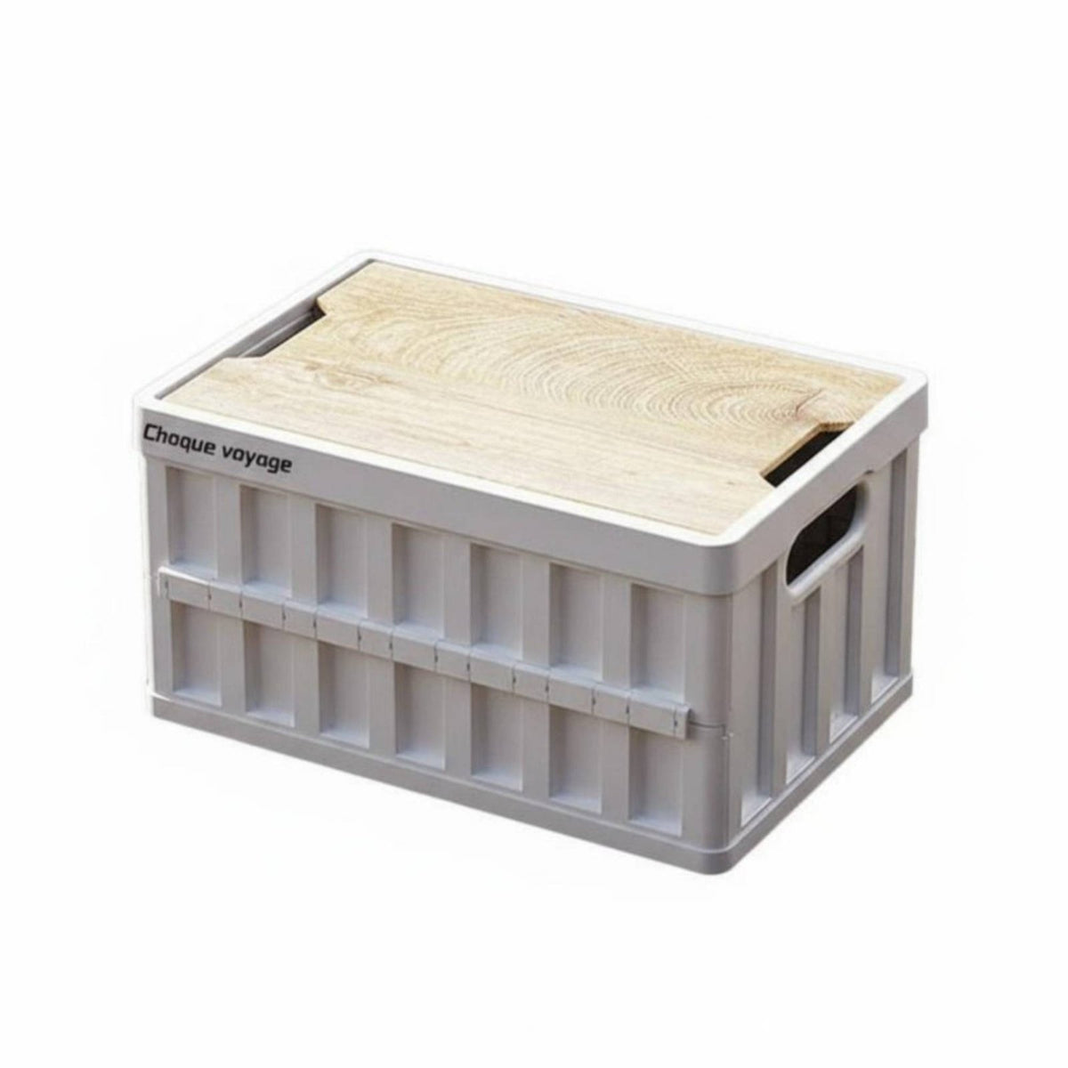 Multi-Functional Storage container with Handles Portable foldable container with Wood Top long-lasting Construction Organizer Box Stackable for vehicles Owners, homeowners, Camping, Outdoor meal, Home Organization, Bedroom