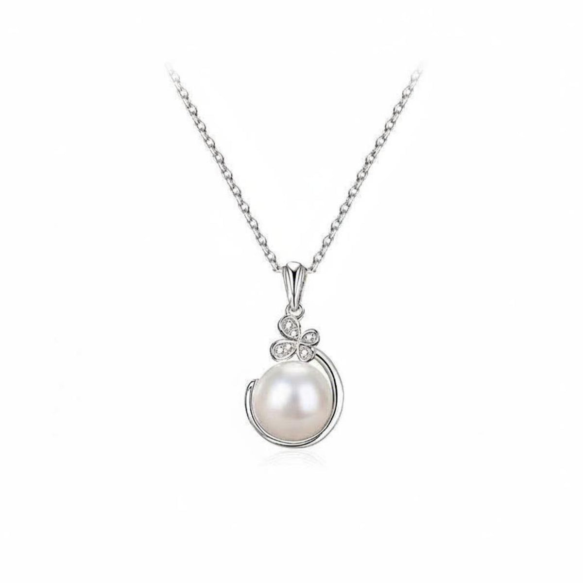 Simulated Pearl Necklace Light Luxury Butterfly Pearl Drop Elegant Design