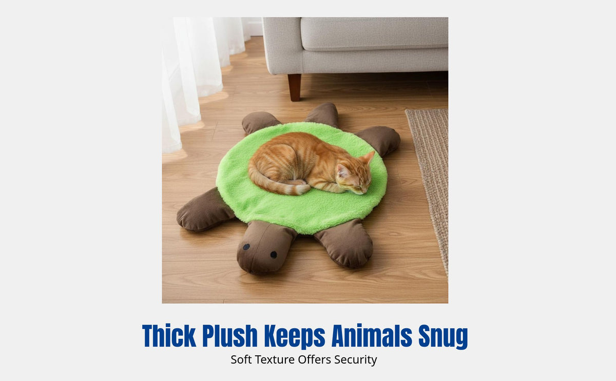 Autumn and Winter Plush Pet Bed for Dogs and Cats, Thickened, Warm, Turtle Shape, Wholesale, Blanket or Toy Included