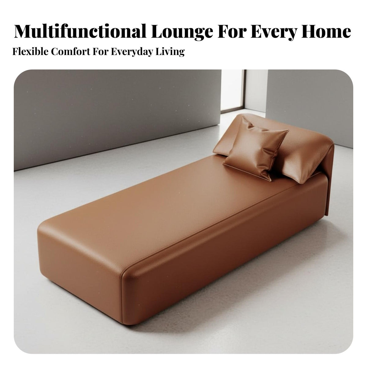 Modern Minimalist Design Elephant Ear Daybed Light Luxury Aesthetic Chaise Lounge Armless Indoor Furniture Ergonomic Shape for Apartment Dwellers, Homeowners, Living Room, Bedroom, Balcony, perusing corner
