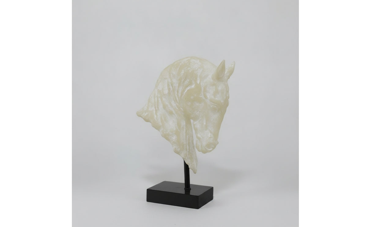 Horse Head Sculpture Faux-Jade Horse Head Statue Translucent for Reception Area