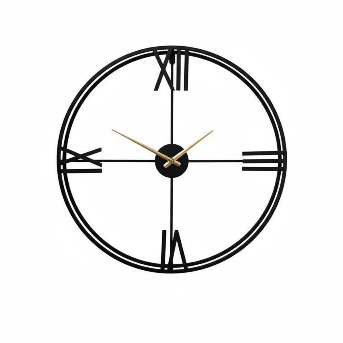 Modern Design Wrought Iron Wall Clock Silent Movement Large Metal Wall Clock Easy to Read for Homeowners, Adults, Bedroom, Entryway, Kitchen