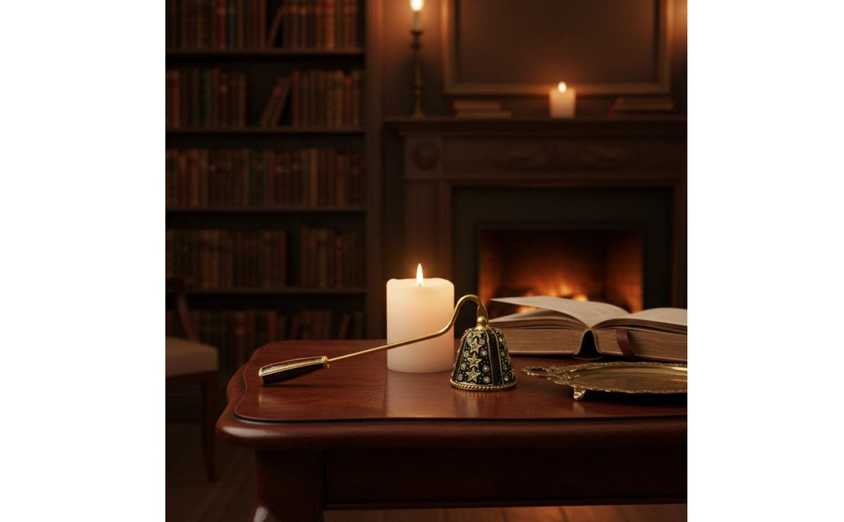 Rhinestone Candle Elegant Design Vintage Candle Wick Smotherer Smoke Extinguishing Decorative Bell for Weddings