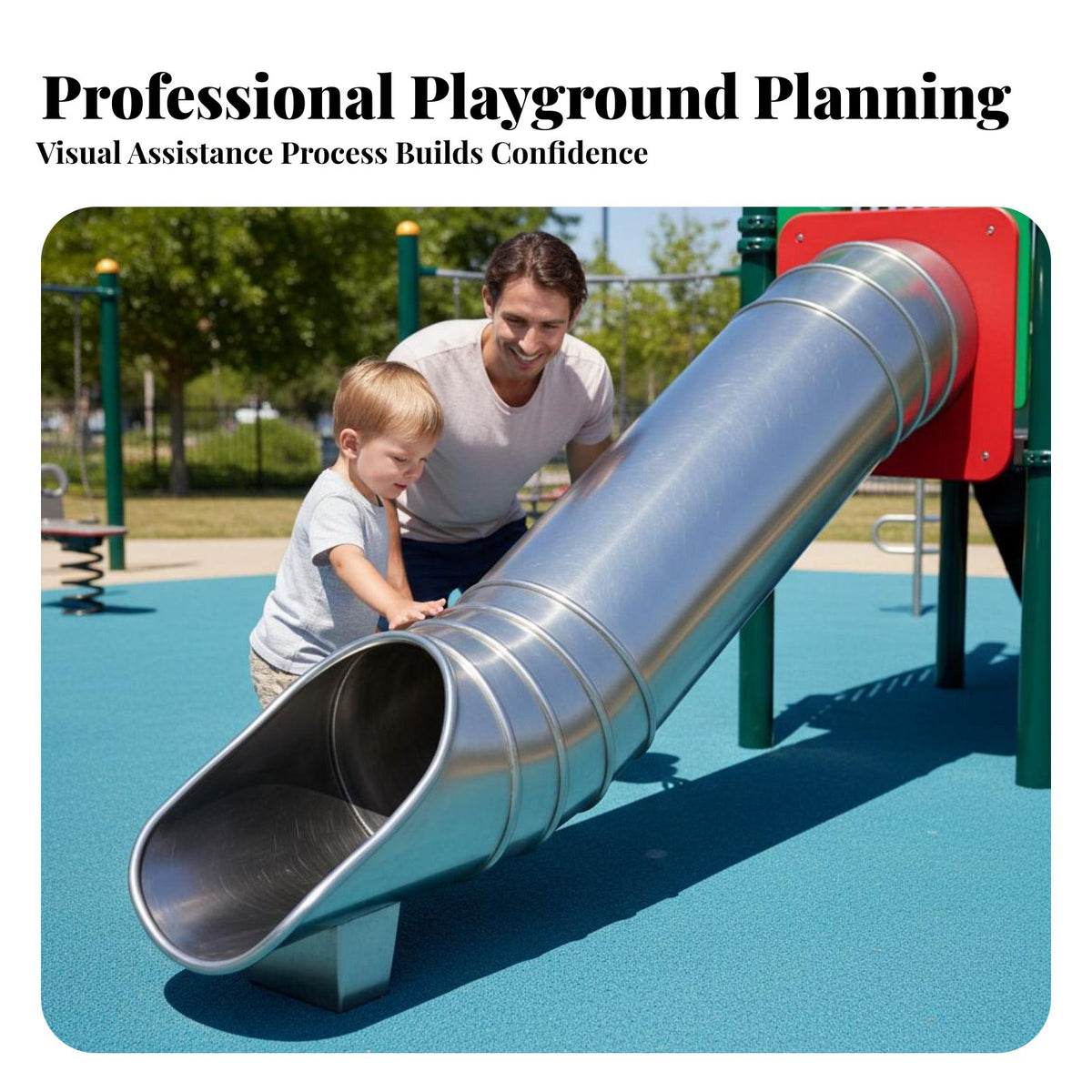 Unpowered Amusement Equipment Sturdy Stainless Steel Slide Combination Heavy Duty Large Outdoor Playground Set for Children, Parents, Community Space