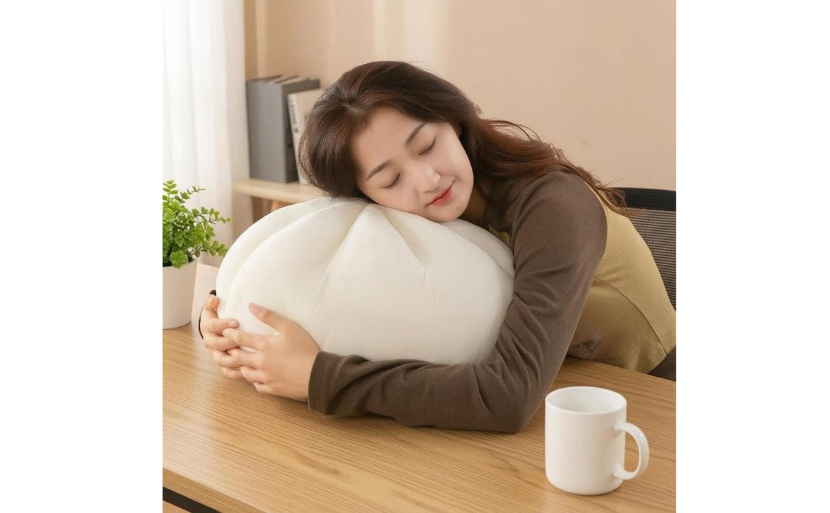 Cute Steamed Bun Plush Pillow Soft Cartoon Bun Cushion Comfortable for Office Workers, Chair, Work Desk