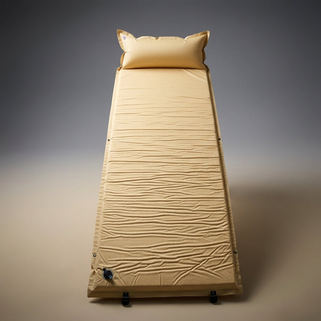 Inflatable Mattress and Air Bed for Car Camping, Self-Inflating Roll Mat Camping with Integrated Pillow, Thickened 210T Polyester Outdoor Pad