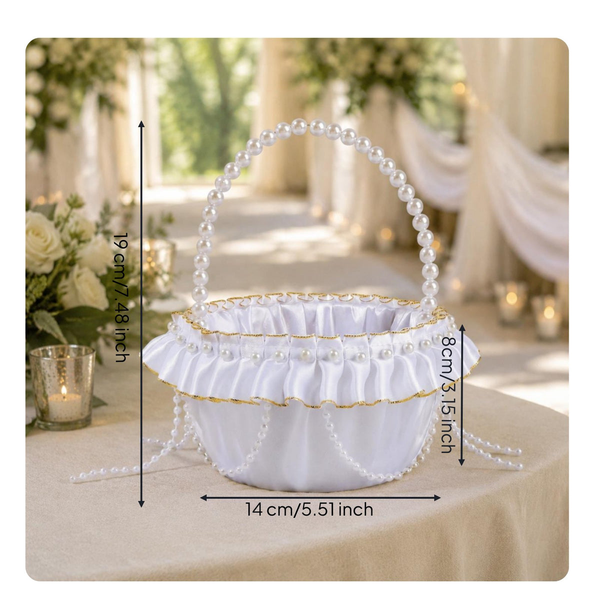 Flower Girl Basket Elegant Design Wedding Basket Sturdy for Bridal Party