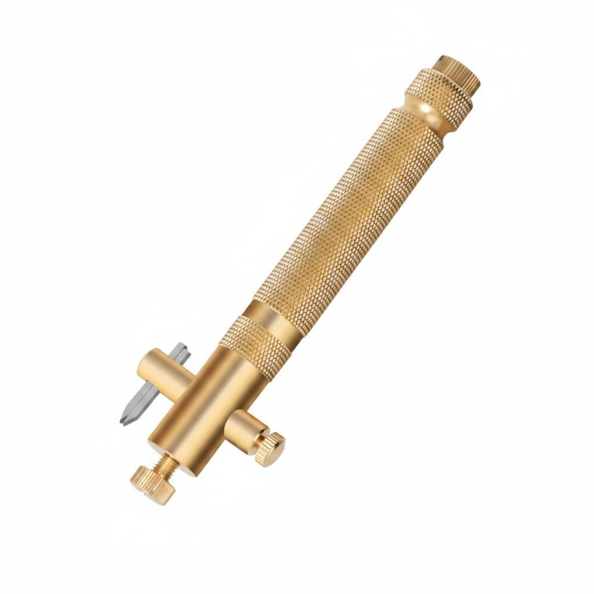Compact Size Purfling Cutter Spare Blade Instrument Making Tool Knurled Grip Channel Cleaning Tool Brass-Colored for Luthiers