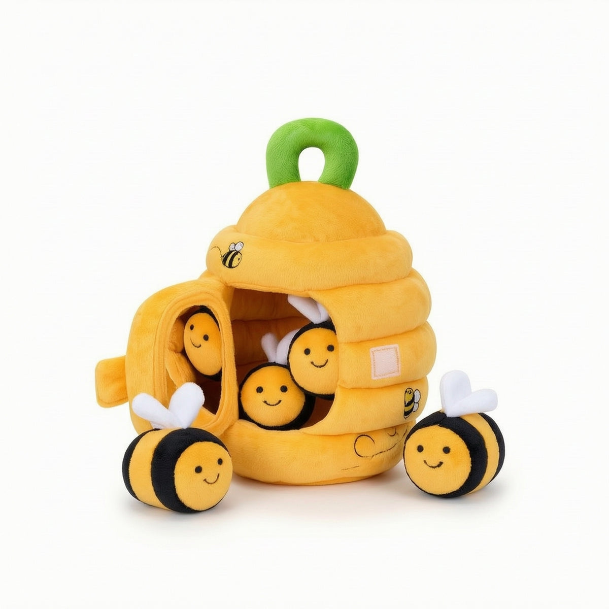 Soft Bee House Toy Portable Soft Fabric Bee Nest Sensory Toy House with Bees Cuddly for Babies, Floor Play