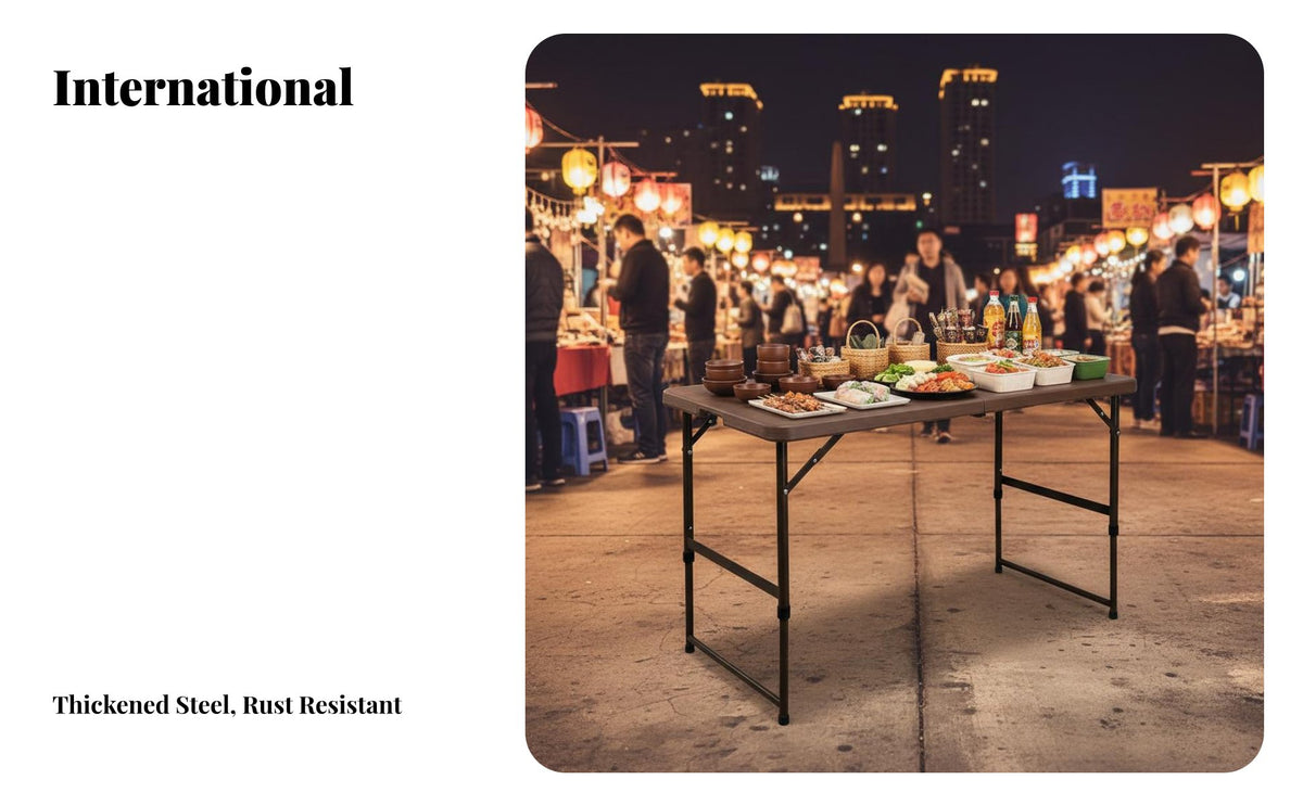Rectangular Folding Table Foldable Folding Table Easy to Clean for Stall Vendors, Homeowners, Night Market, Outdoors, Outdoor