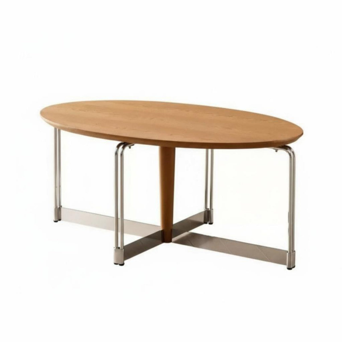 Minimalist aesthetic doublelevel Oval Accent Piece mid-centuryera Modern Aesthetic Coffee Table Space-Saving Living Room Furniture Sturdy Construction for Apartment Dwellers, Interior Design admirers, Office Managers, Lounge Area